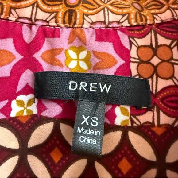 Drew Patchwork Floral Button Top Women's XS - Picture 3 of 4